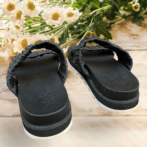 Sorel Women's Roaming Two Strap Slides Black Size 7.5 Leather Sandals - Picture 10 of 16